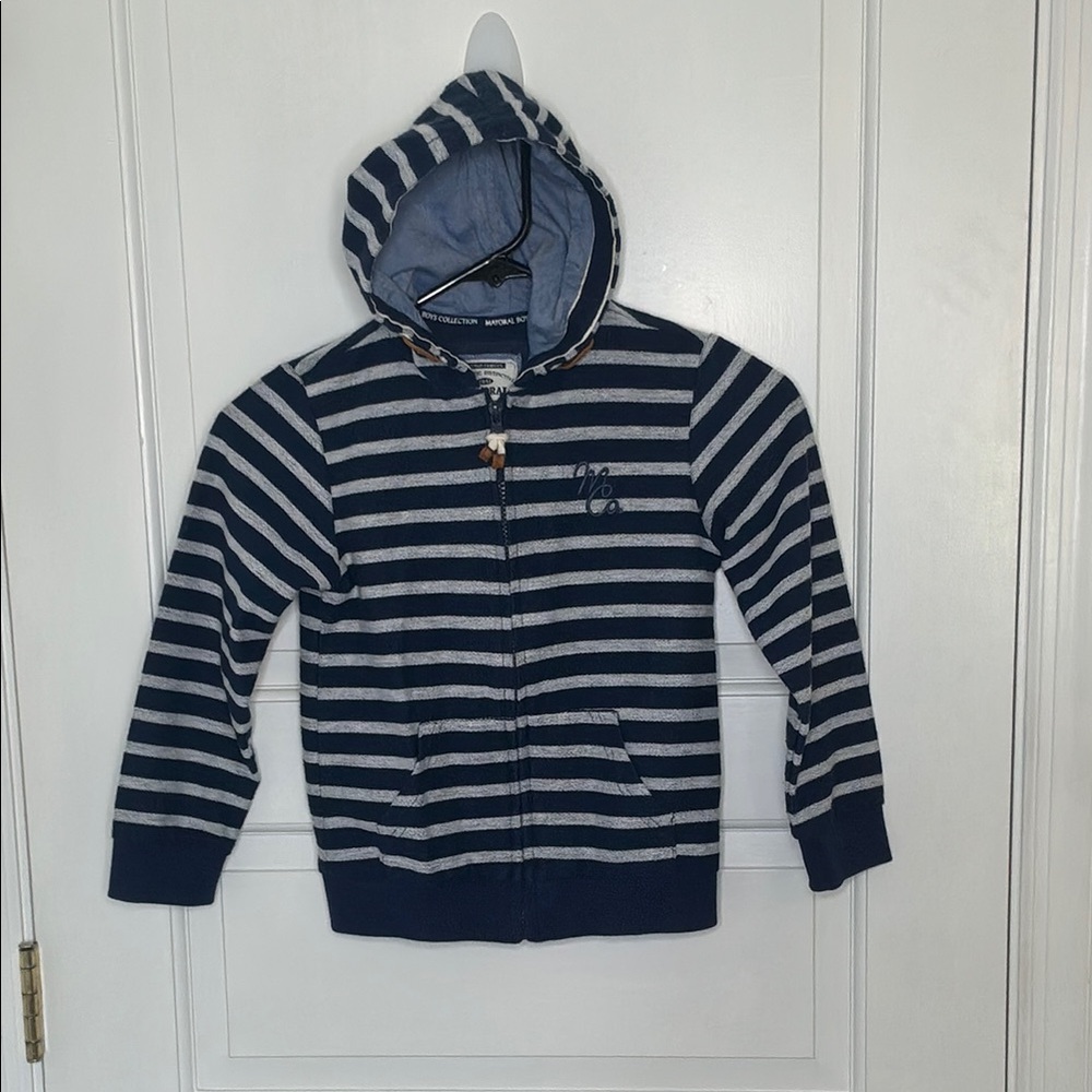 Navy Striped Kids Hoodie